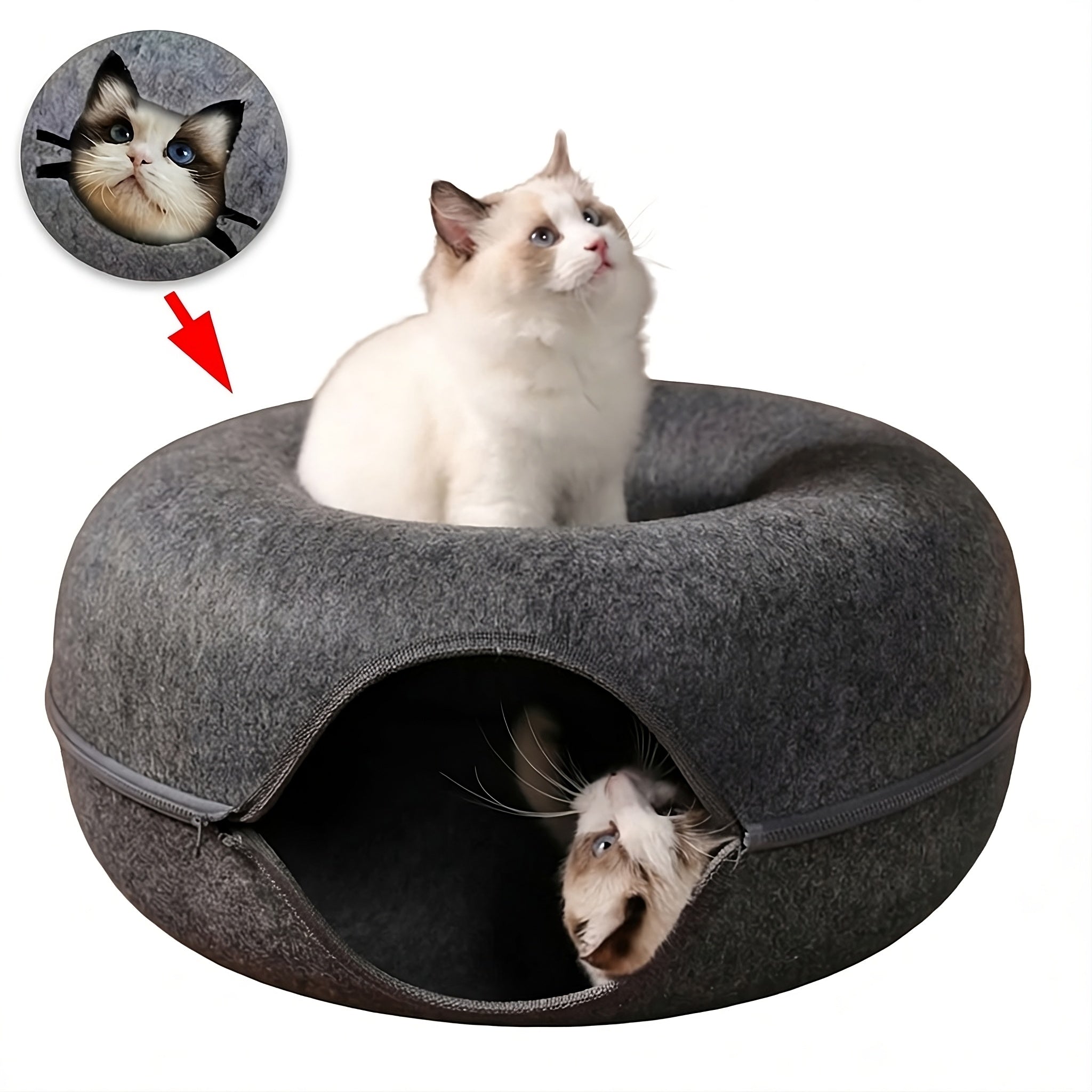 Felt Donut Cat Tunnel Bed - AgTechShop