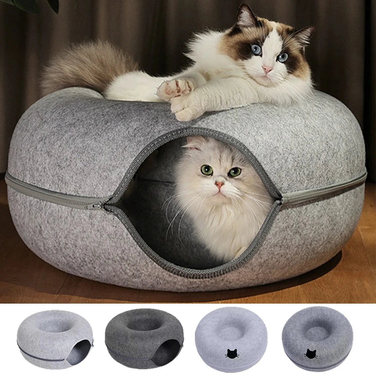 Felt Donut Cat Tunnel Bed - AgTechShop