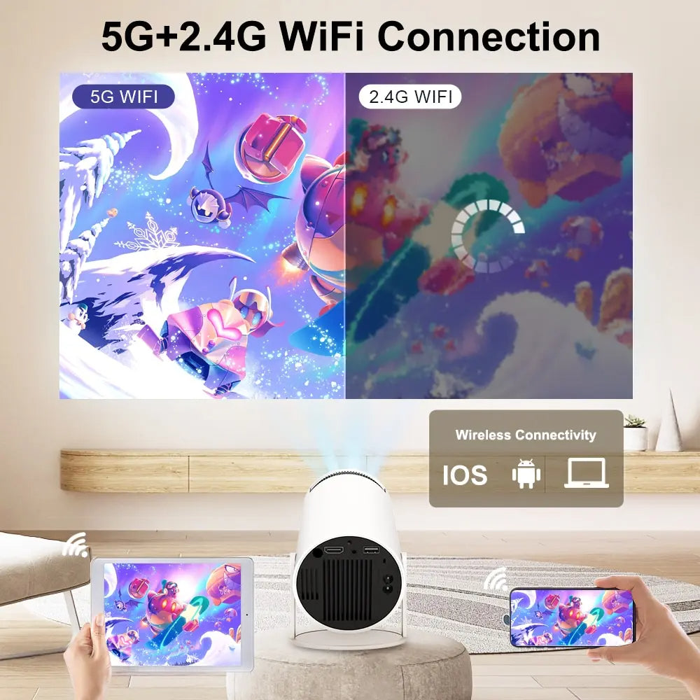 HY300 Mini Projector 4K Android 11 WIFI6 BT5.0 - AgTechShop