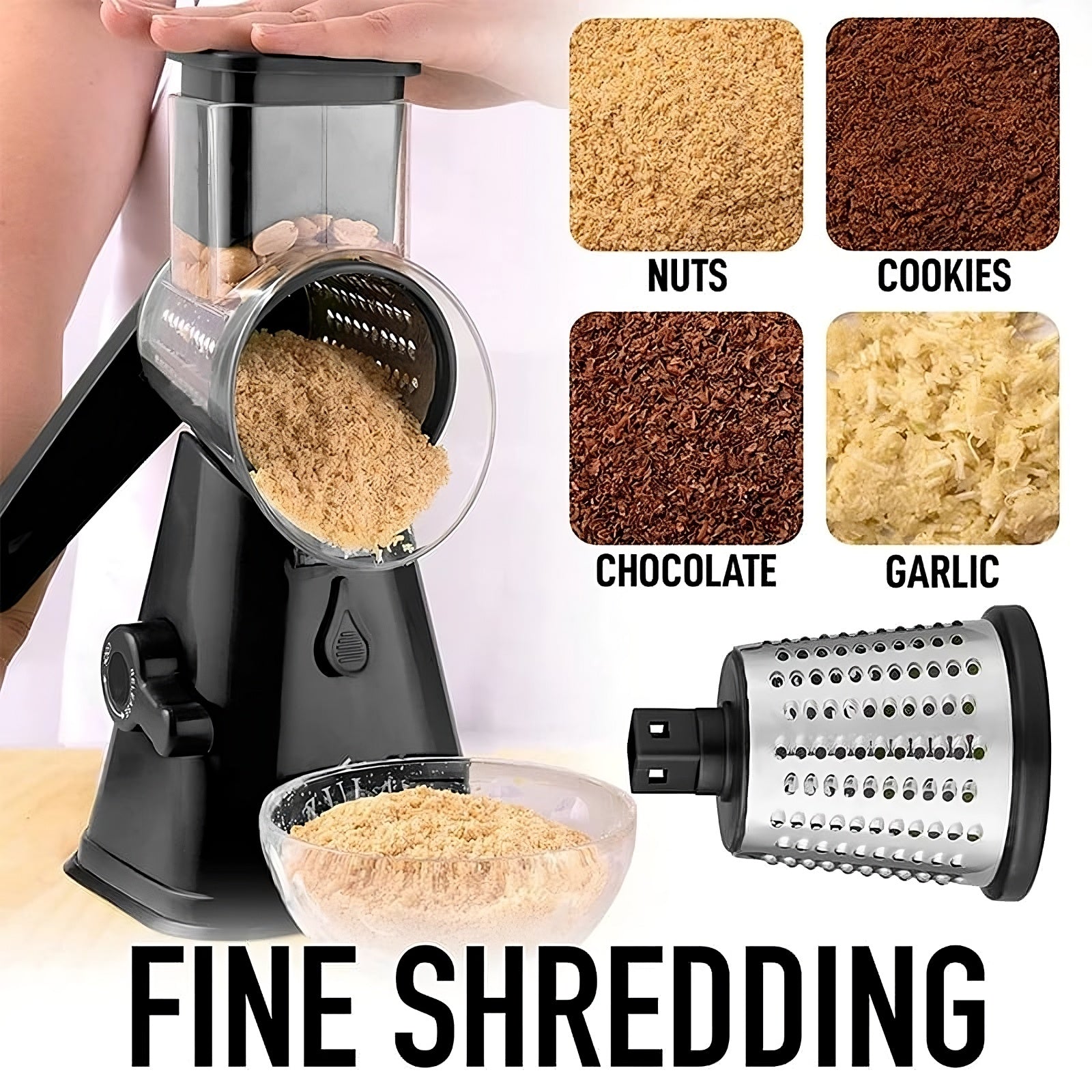 3-in-1 Rotary Cheese Grater & Vegetable Slicer - AgTechShop