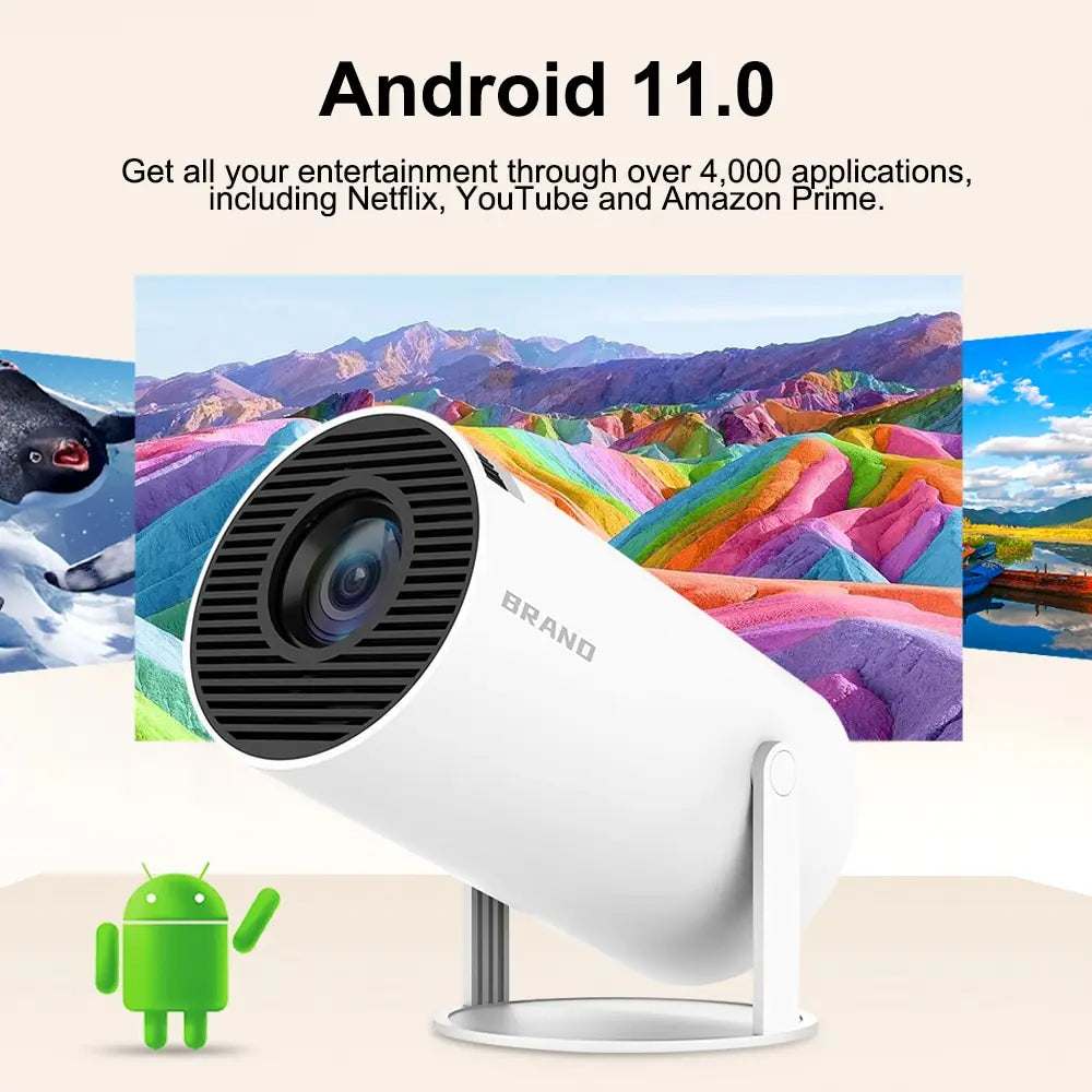 HY300 Mini Projector 4K Android 11 WIFI6 BT5.0 - AgTechShop
