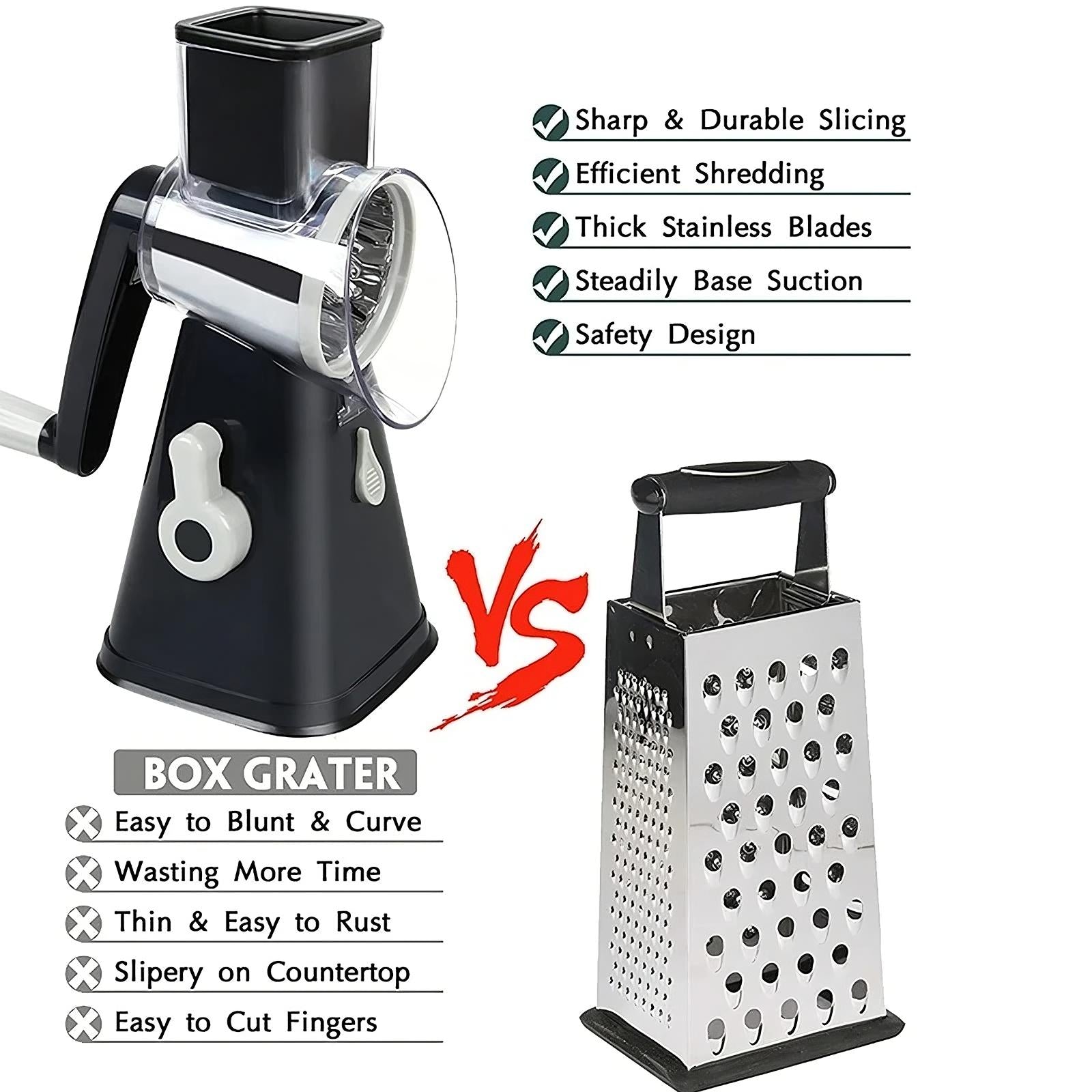 3-in-1 Rotary Cheese Grater & Vegetable Slicer - AgTechShop