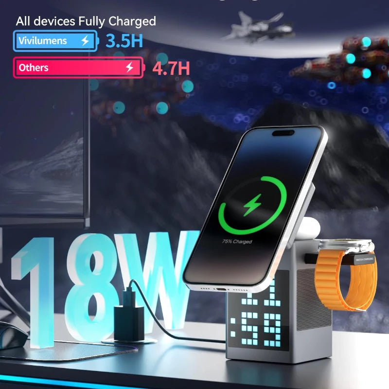 6 in 1 Magnetic Wireless Charger & Speaker - AgTechShop