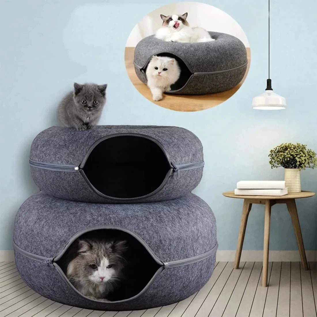 Felt Donut Cat Tunnel Bed - AgTechShop